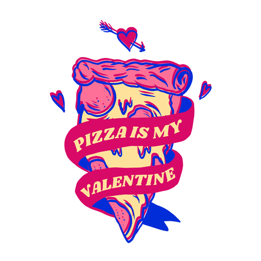 Pizza ist mein Valentinstagaufkleber PNG-Design