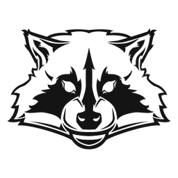Waschbärenkopf kontrastreich PNG-Design