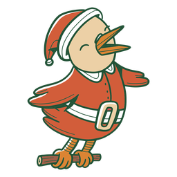 Ilustración de pájaro de Santa Diseño PNG