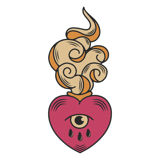 Smokey Heart Tattoo PNG-Design