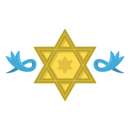 Ilustración de decoraciones de estrella de david Diseño PNG