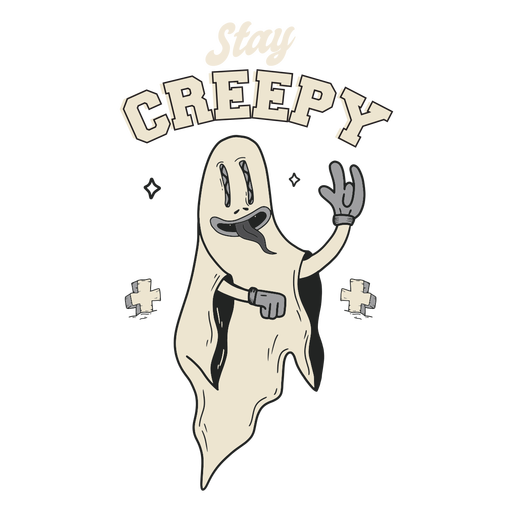 Stay creepy ghost badge PNG Design