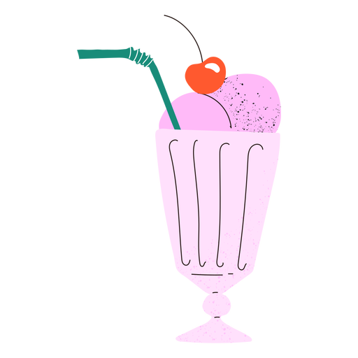 Strawberry milkshake doodle PNG Design