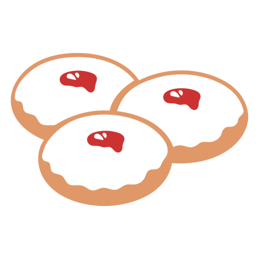 Sufganiot jewish pastry flat PNG Design