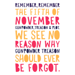 The fifth of november lettering Transparent PNG