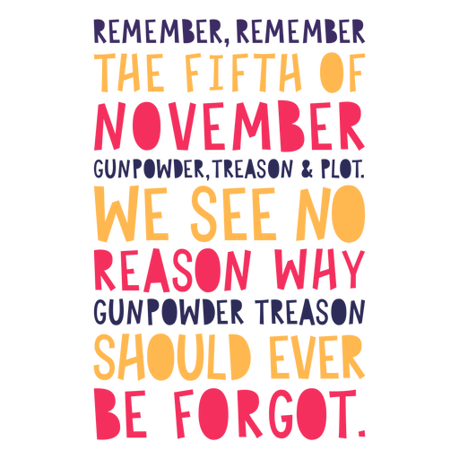 The fifth of november lettering PNG Design