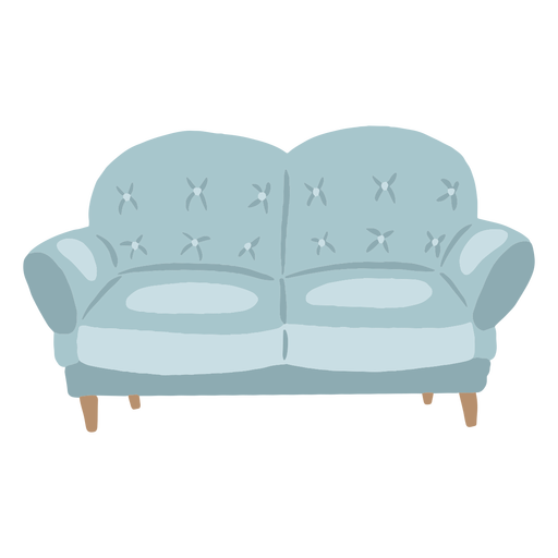 Two seater couch flat PNG Design