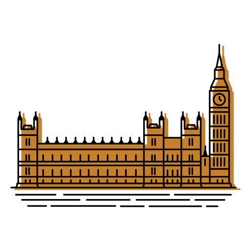 Farbstrich des britischen Parlaments PNG-Design