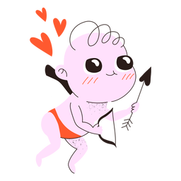 Valentine's day cute cupid doodle Transparent PNG