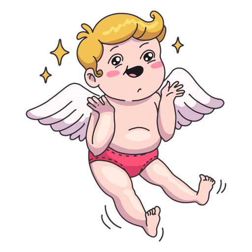 Valentine's day happy cupid character