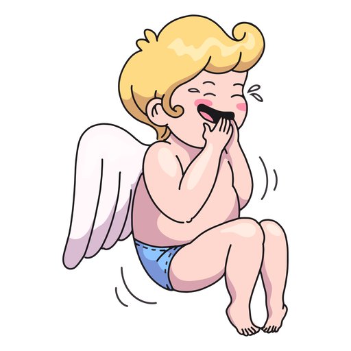Valentine's day laughing cupid character PNG Design