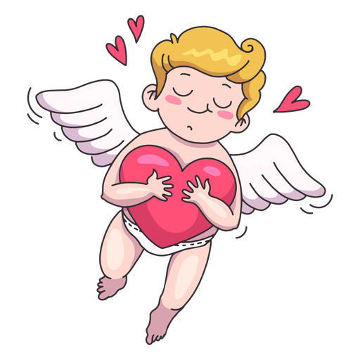 Valentine's day loving cupid character PNG Design