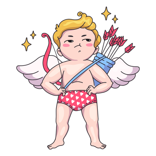 Valentine's day proud cupid character PNG Design