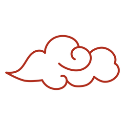 Windy cloud stroke PNG Design