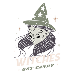 Hexen bekommen Süßigkeitenabzeichen PNG-Design