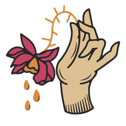 Withered flower hand tattoo PNG Design