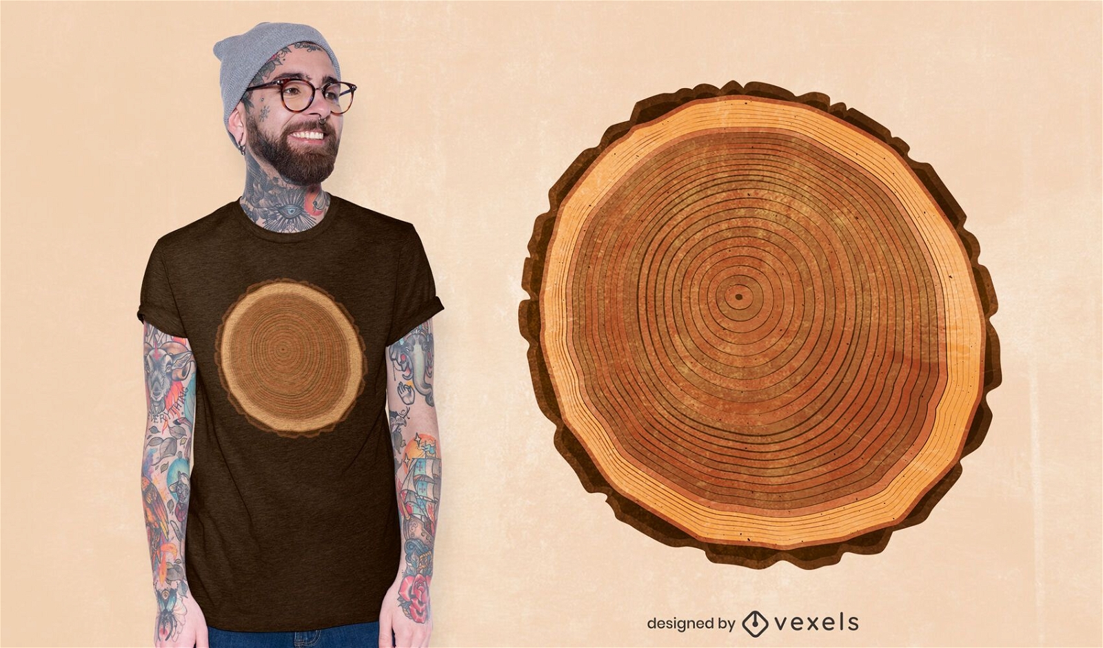 Tree rings t-shirt design