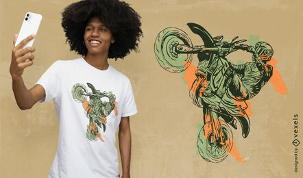 Design de camiseta de acrobacias de moto