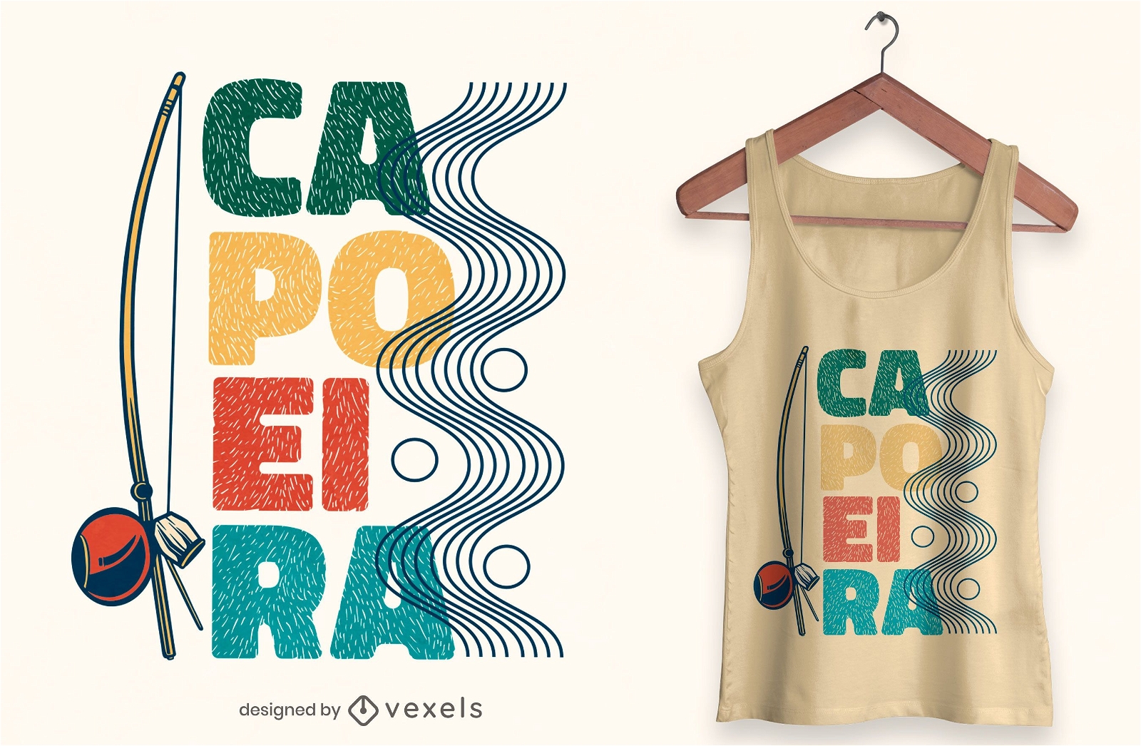 Design de camiseta berimbau capoeira