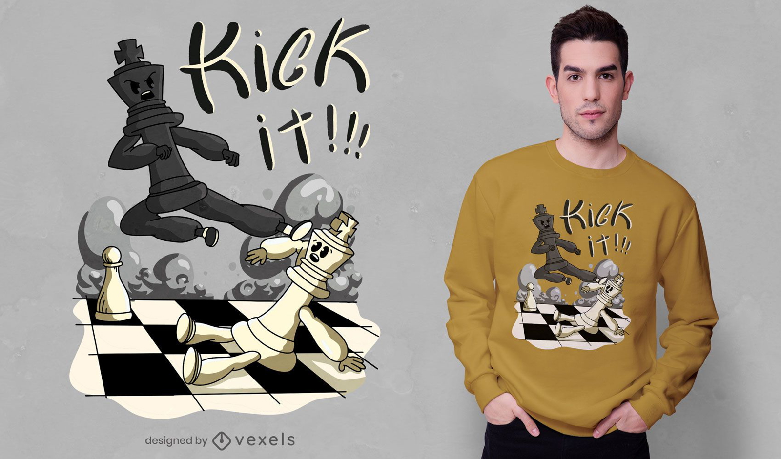 Schach Kick T-Shirt Design