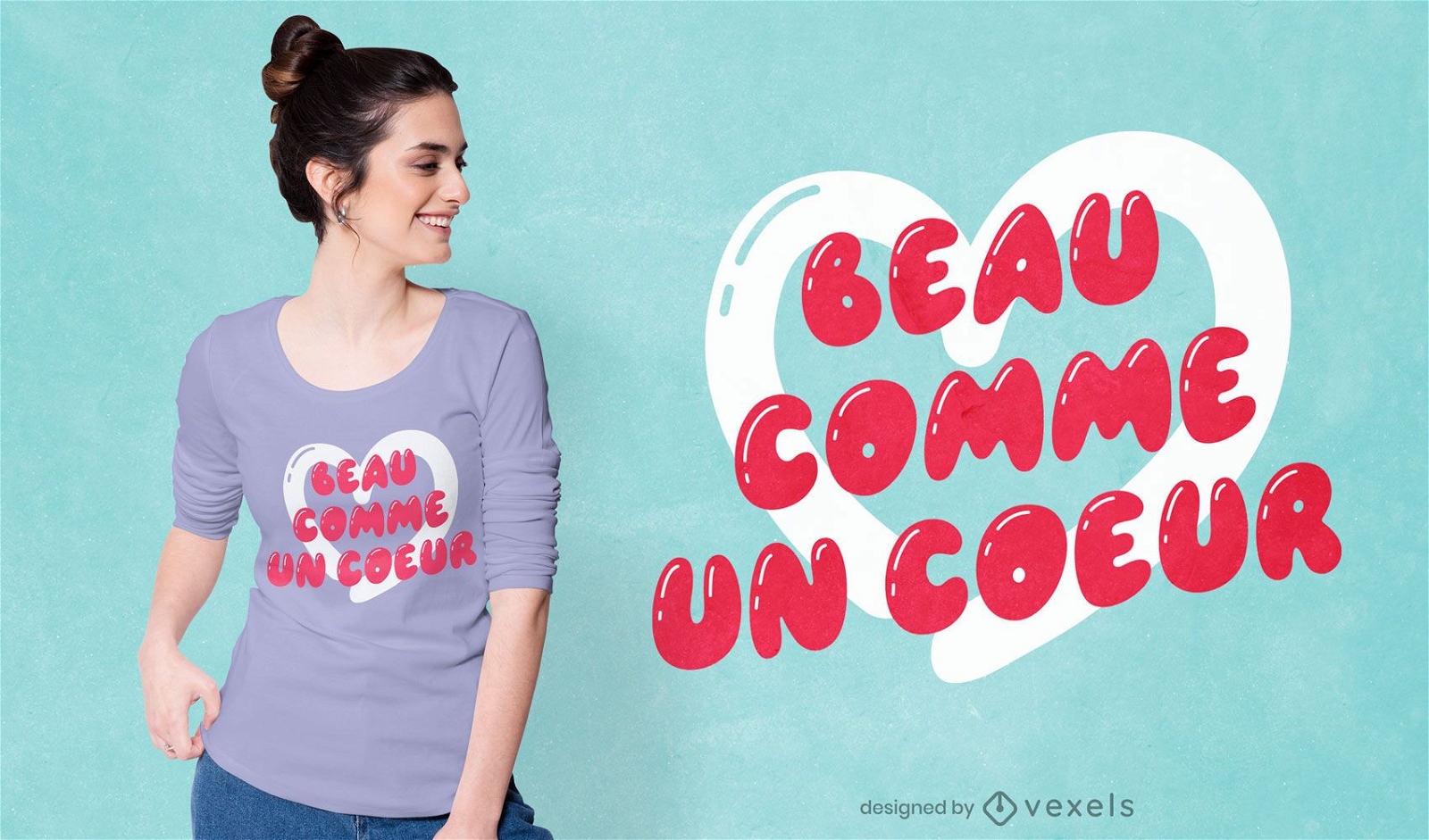 Design de t-shirt Beau coeur