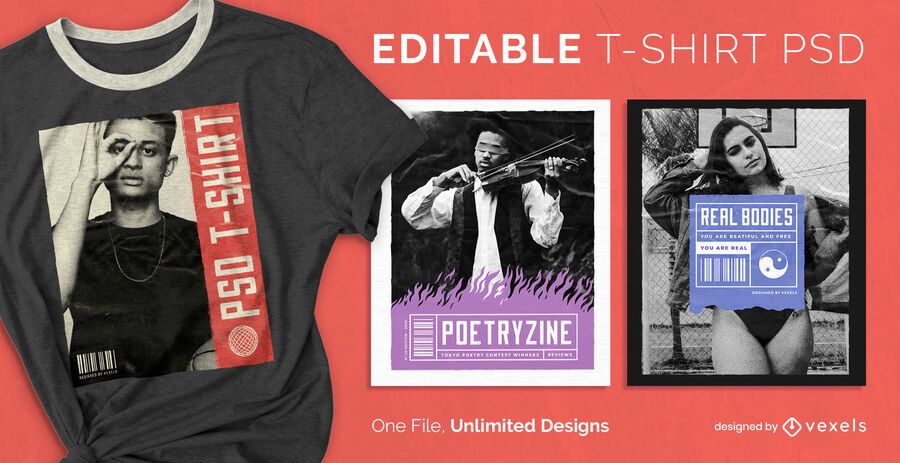 Magazine cover scalable t-shirt psd Magazine cover scalable t-shirt psd