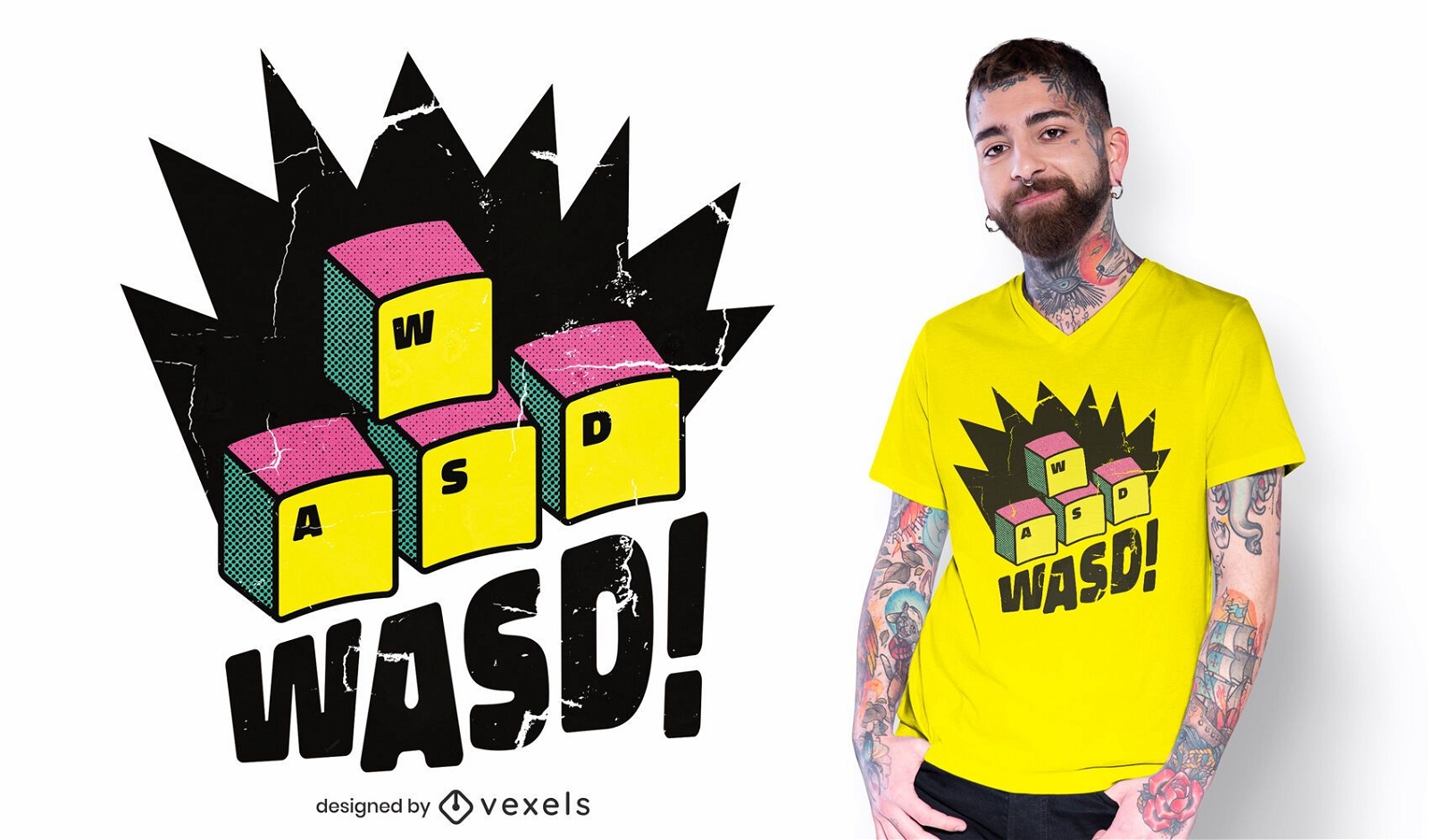 Design de camiseta WASD
