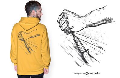 Diseño de camiseta de talla de madera. Diseño de camiseta de talla de madera.