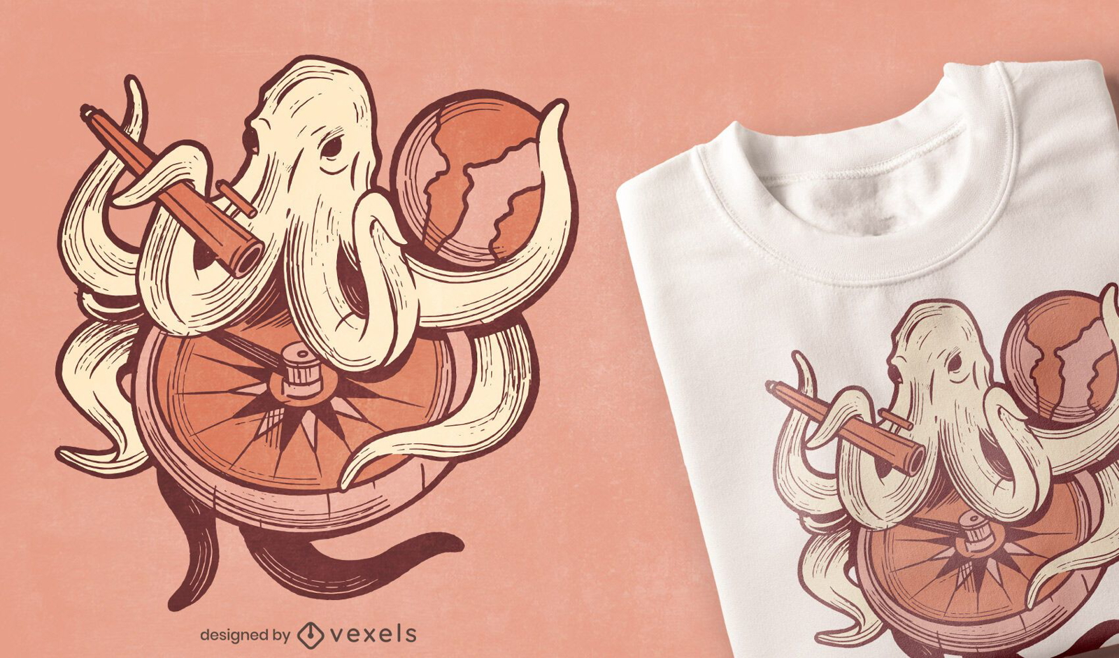 Dise?o de camiseta Octopus Earth