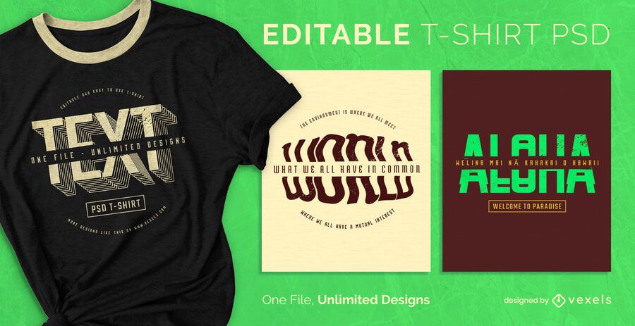 Split text scalable t-shirt psd Split text scalable t-shirt psd