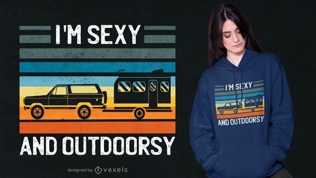 Sexy and outdoorsy t-shirt design