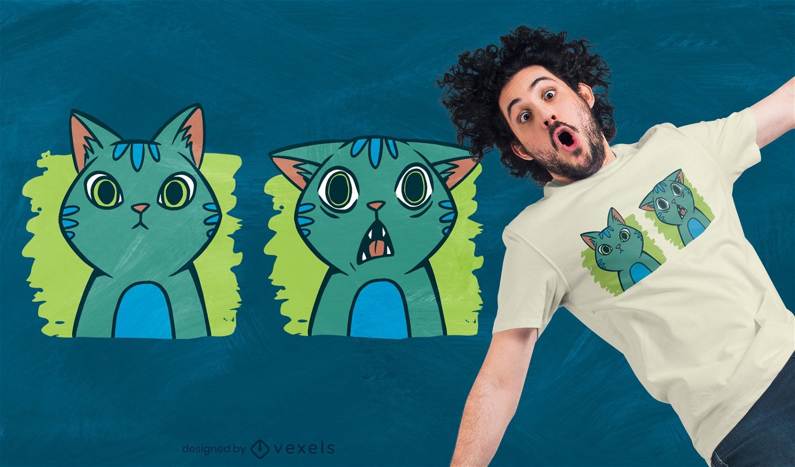 Dise?o de camiseta de expresiones de gato.