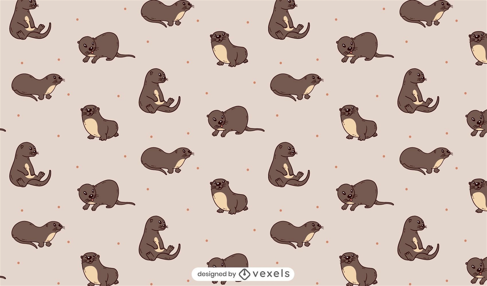 Otters pattern design