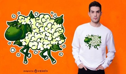 Design de t-shirt de ovelha couve-flor