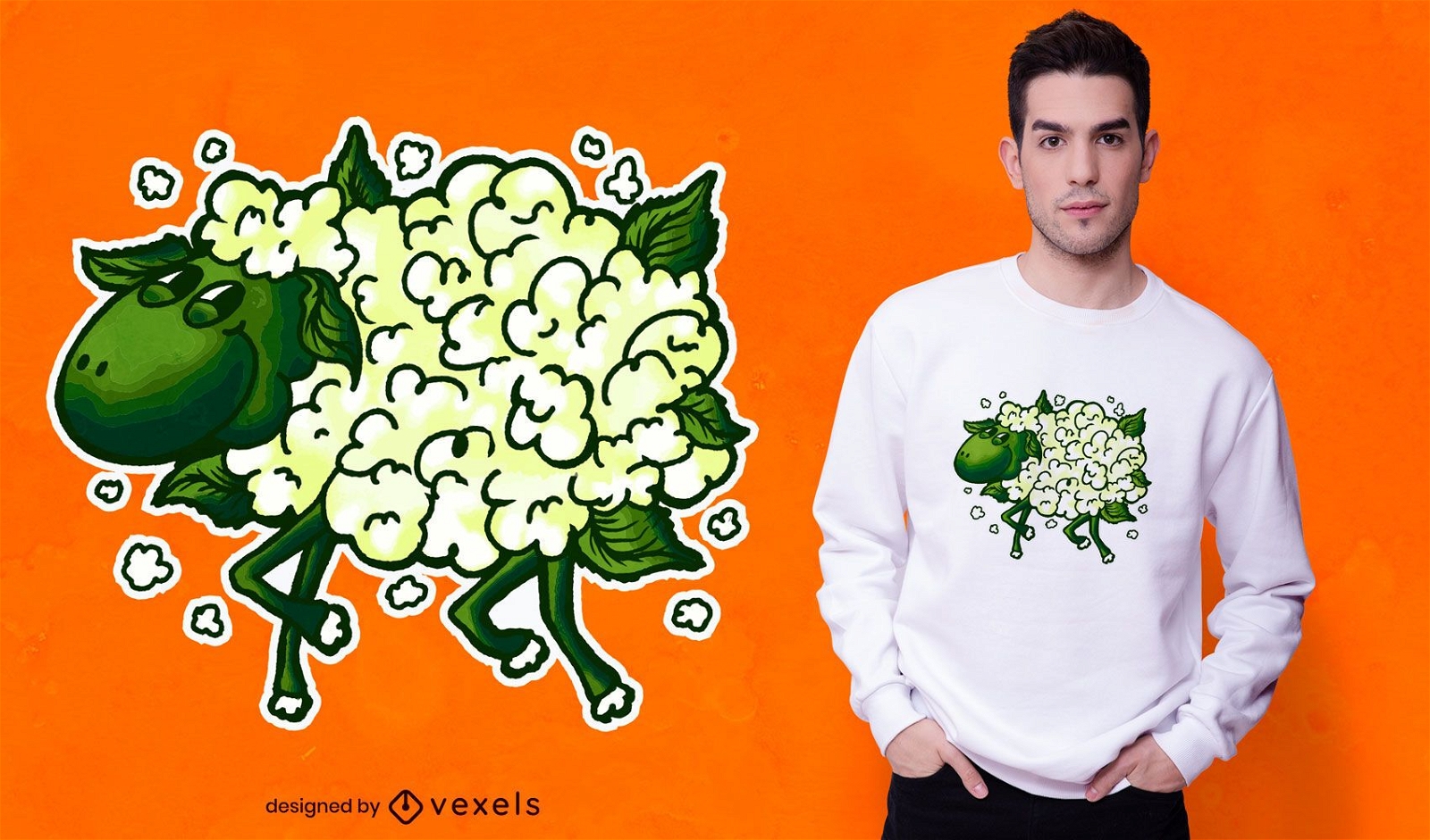 Cauliflower sheep t-shirt design