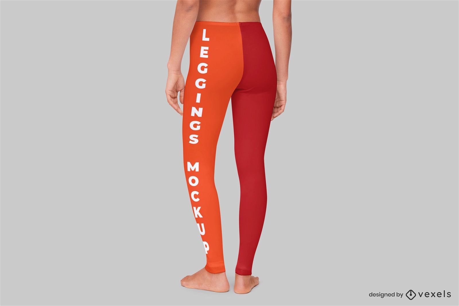 Design de maquete de leggings traseiras