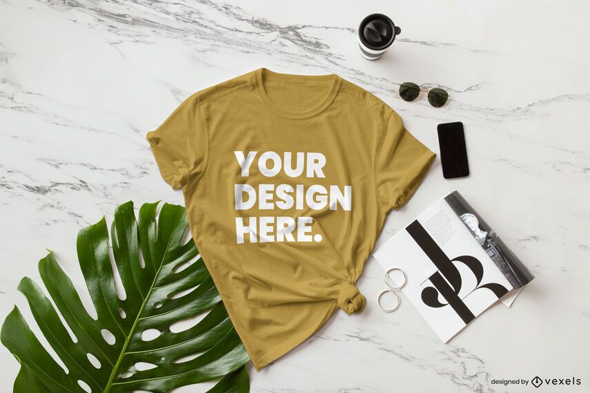 Leaf t-shirt mockup composition Leaf t-shirt mockup composition