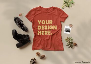 Composición de maqueta de camiseta de naturaleza
