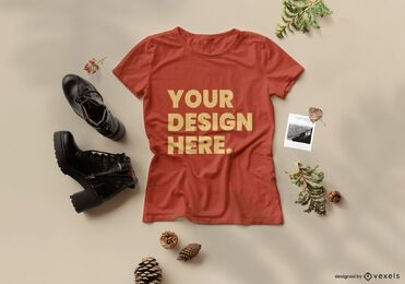 Nature t-shirt mockup composition