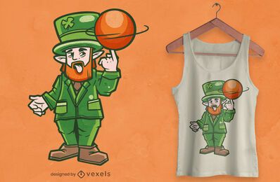 Design de camiseta do duende de basquete