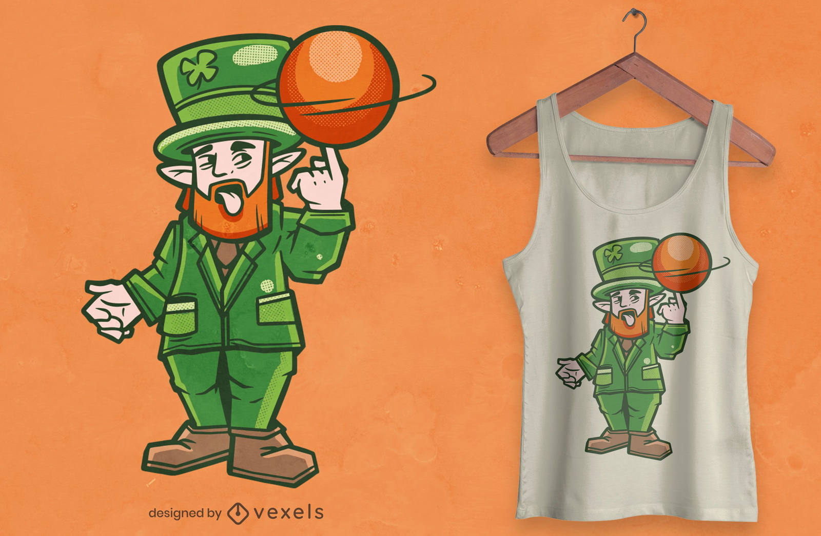 Basketball leprechaun t-shirt design