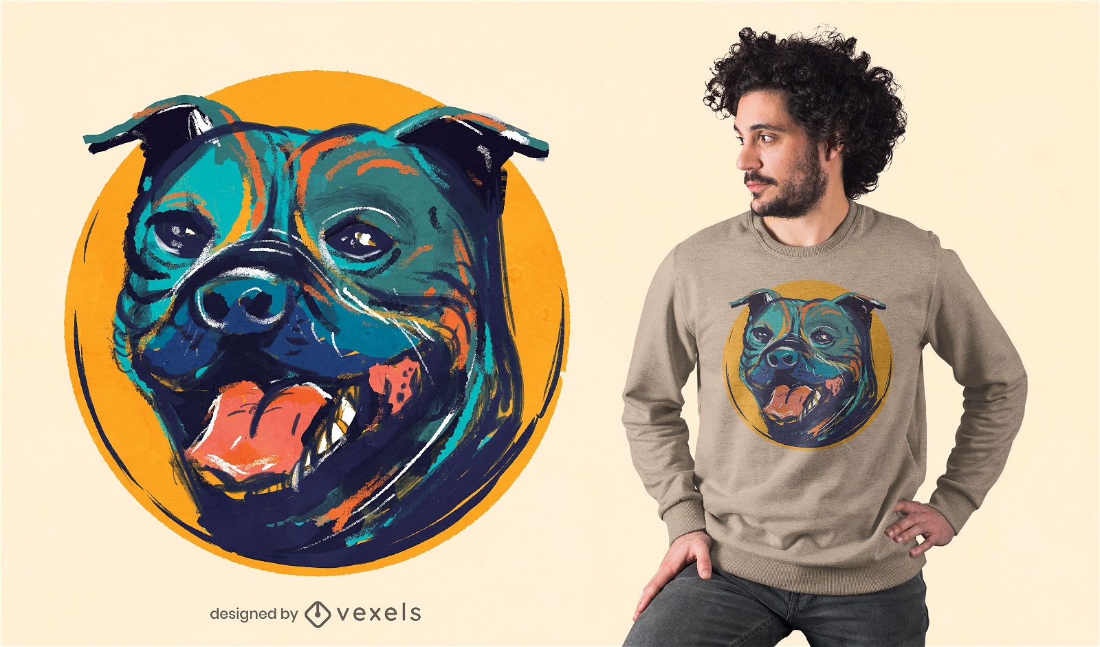 Diseño de camiseta Staffordshire Bull Terrier.