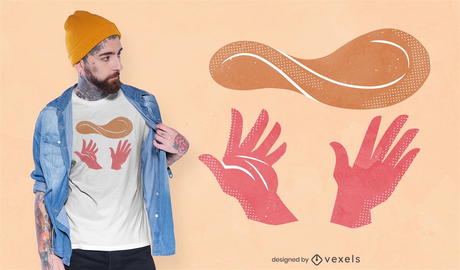 Hands throwing dough t-shirt design 