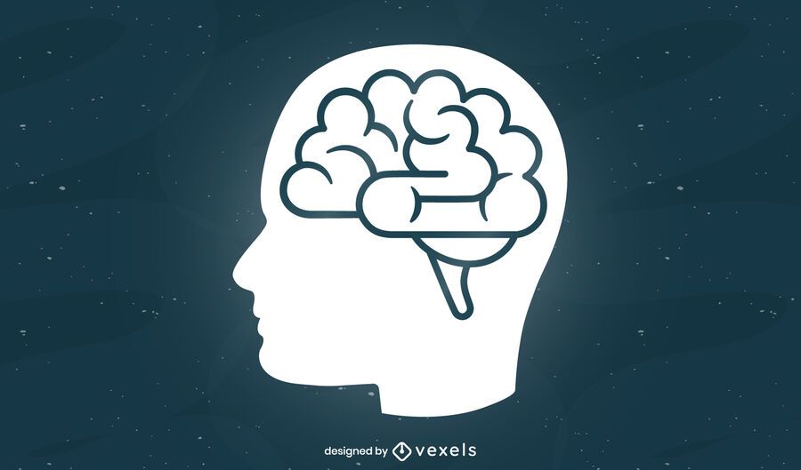 Diseño de ilustración de perfil de cerebro humano Diseño de ilustración de perfil de cerebro humano