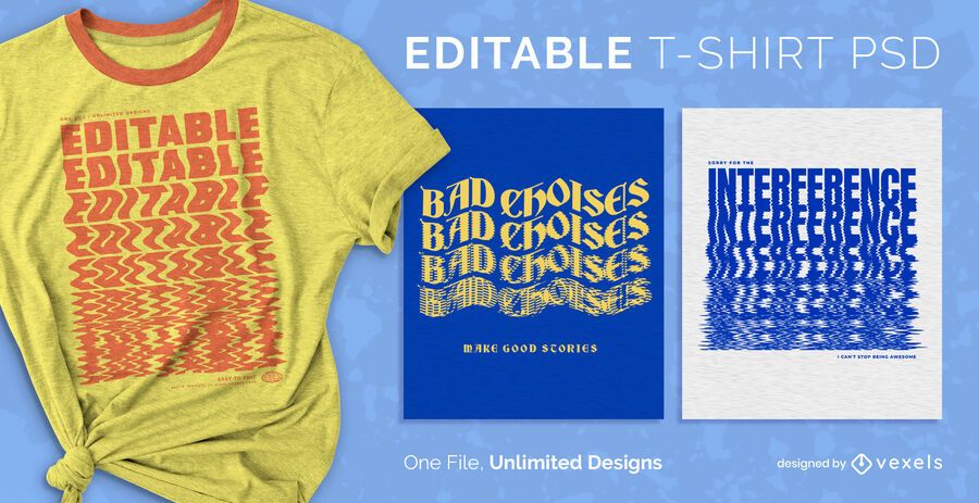 Distortion text scalable t-shirt psd Distortion text scalable t-shirt psd