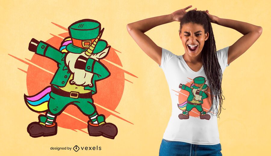 Leprechaun dabbing unicorn t-shirt design Leprechaun dabbing unicorn t-shirt design