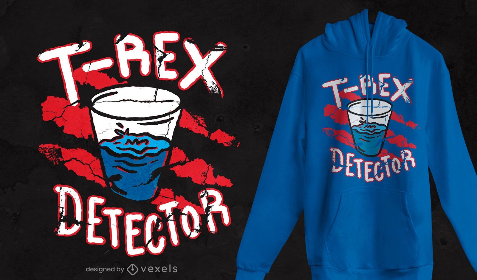 Diseño de camiseta de detector de T Rex.