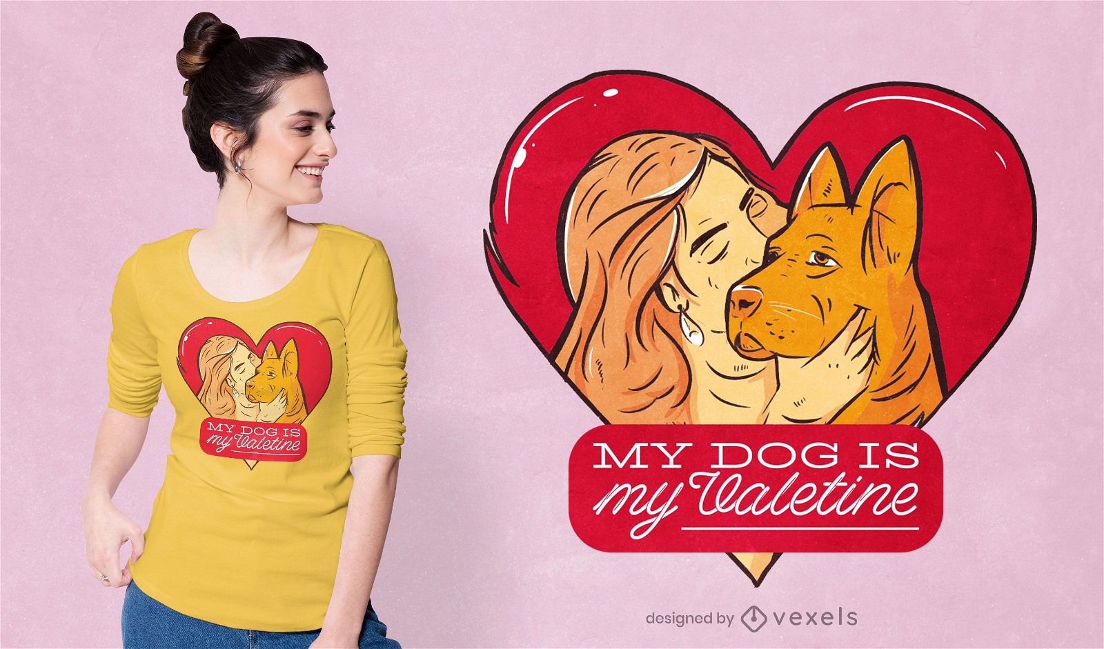 Mein Hund ist mein Valentine T-Shirt Design