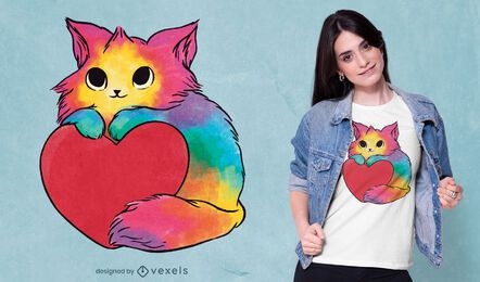 Valentine kitten t-shirt design