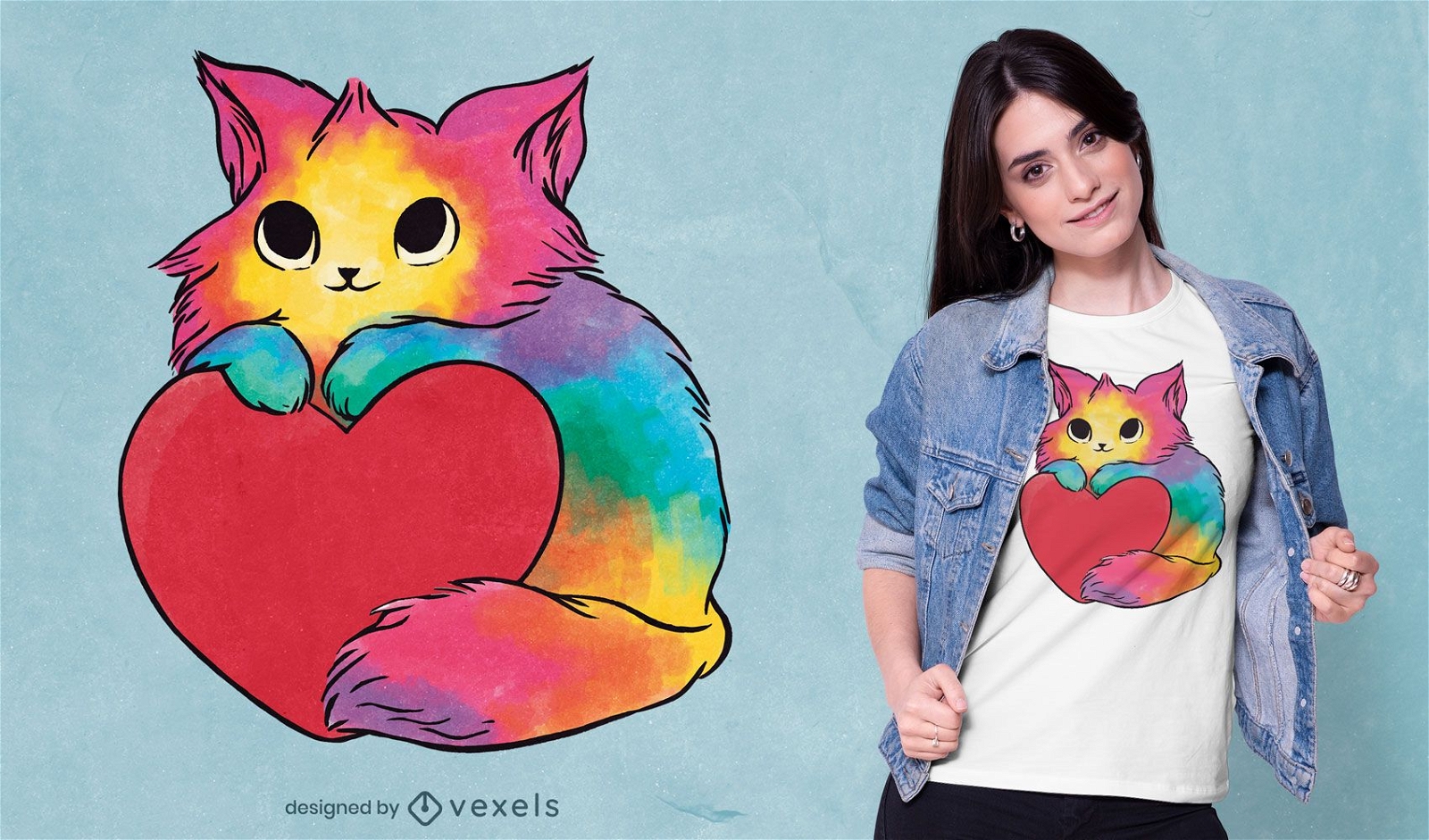 Design de t-shirt de gatinho dos namorados